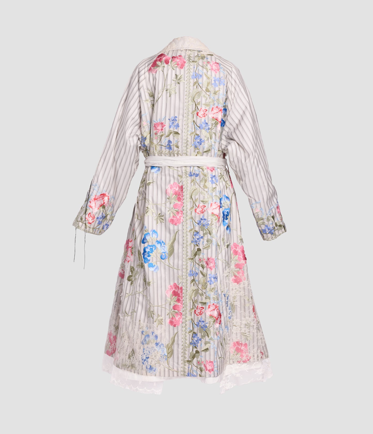 Embroidered Metallised Cotton Trench Coat
