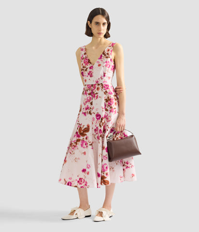 ERDEM アーデム winford floral midi dress Floral Print Cotton Fit And Flared Midi Dress | Erdem.com – ERDEM