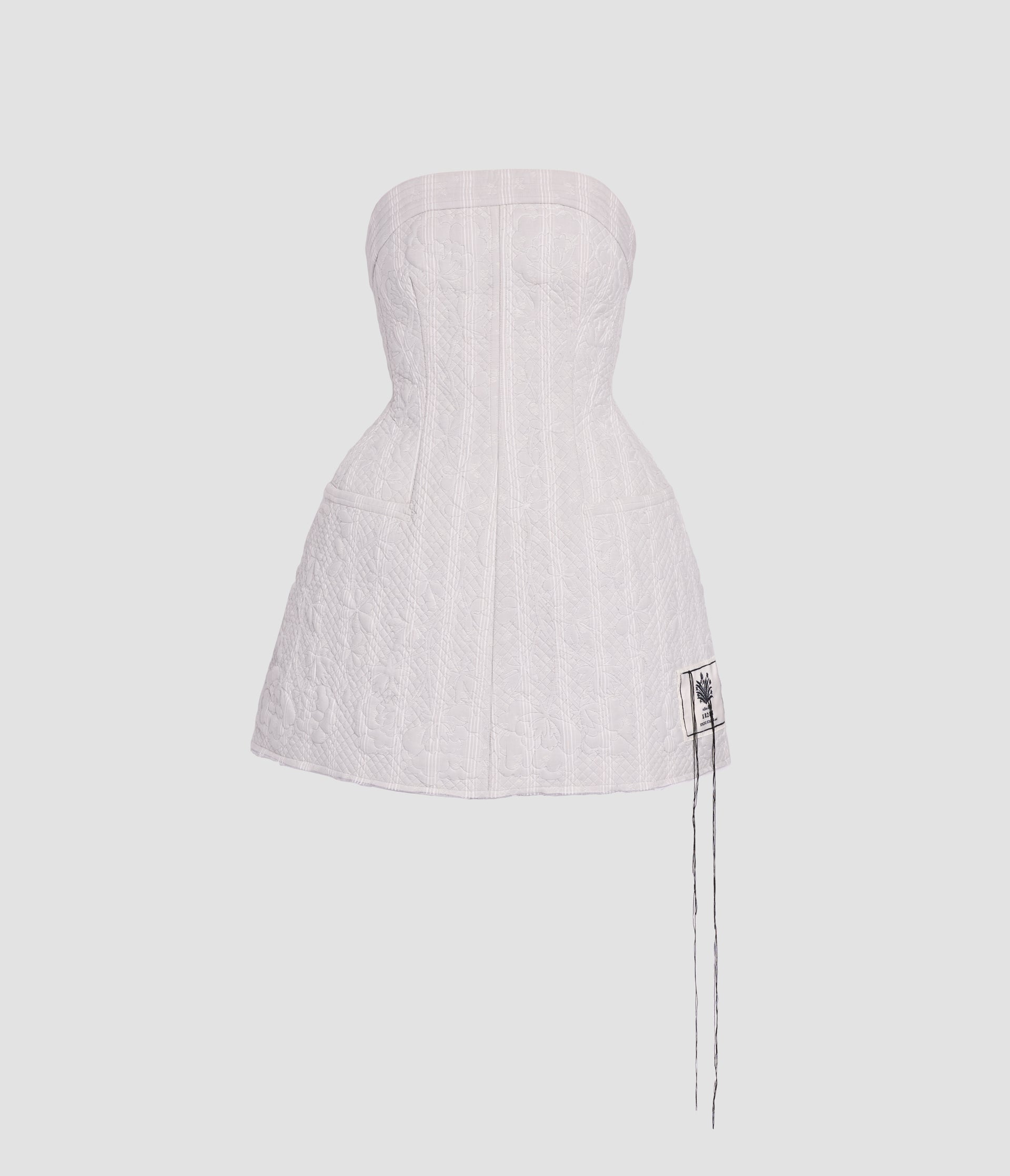 Embroidered Ditsy Cotton Hourglass Mini Dress