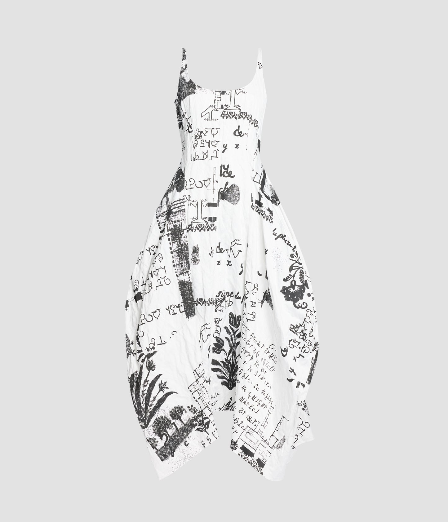 Metallised Cotton Draped Midi Dress
