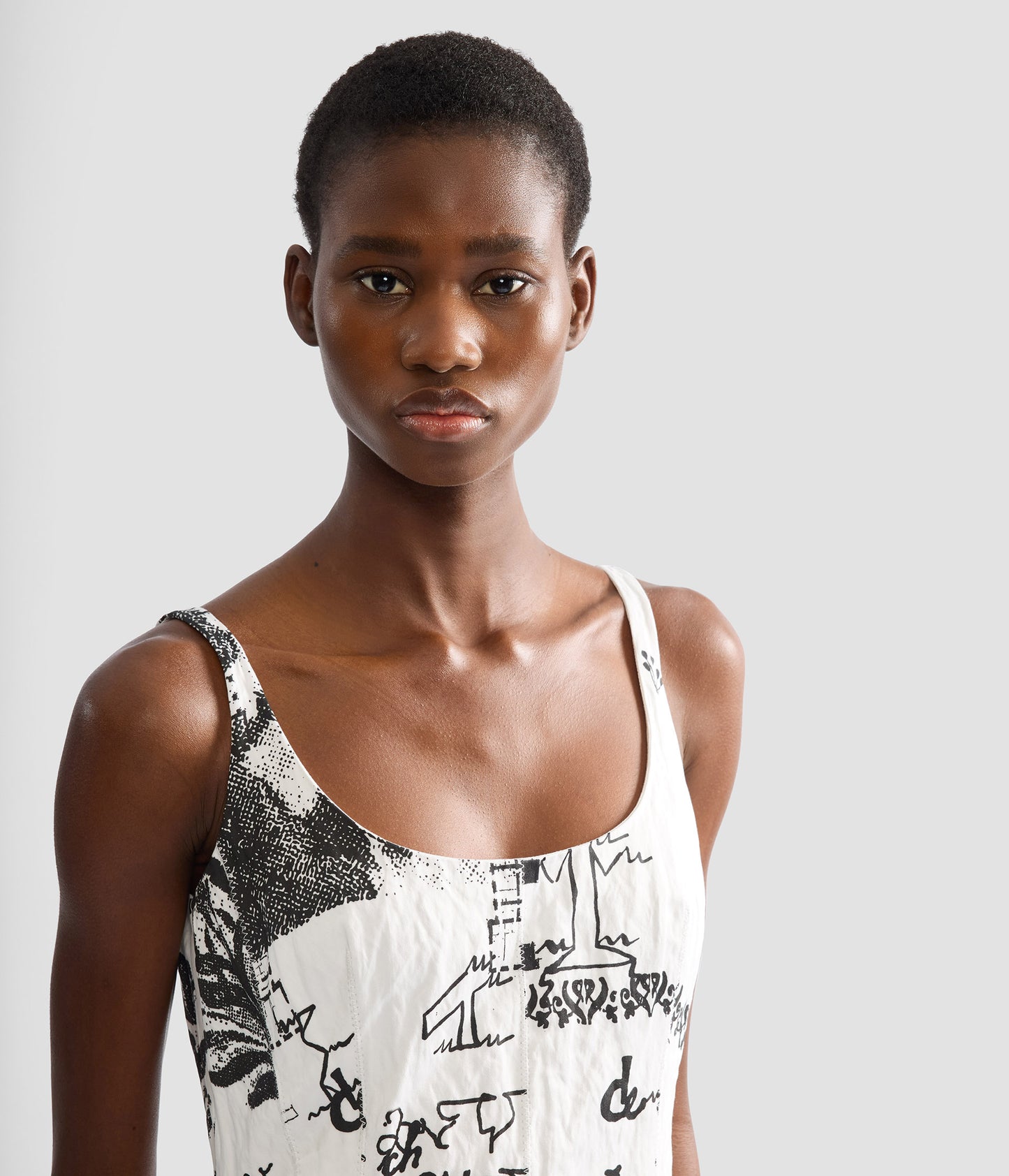 Metallised Cotton Draped Midi Dress