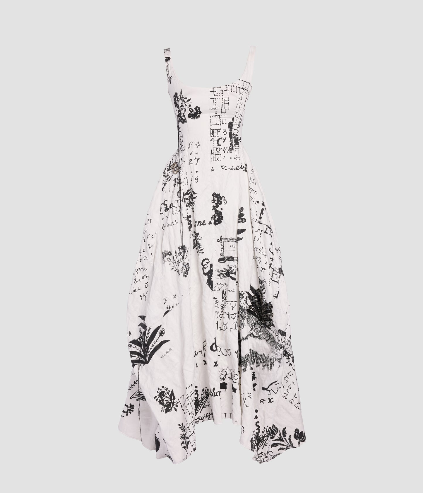Metallised Cotton Draped Midi Dress