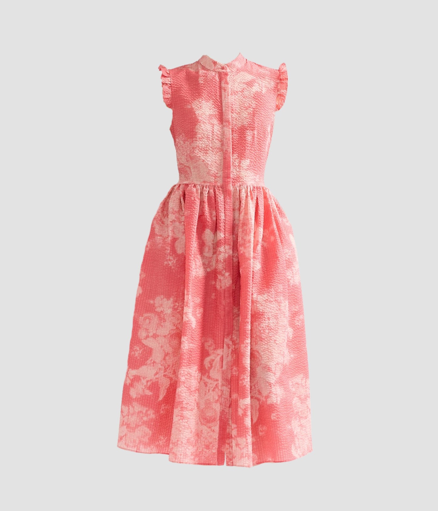 Floral Print Cotton Fit And Flared Midi Dress