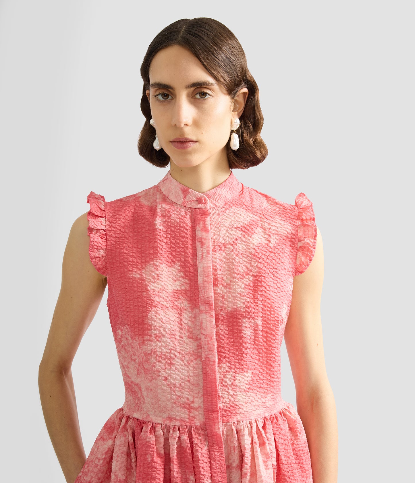 Floral Print Cotton Fit And Flared Midi Dress