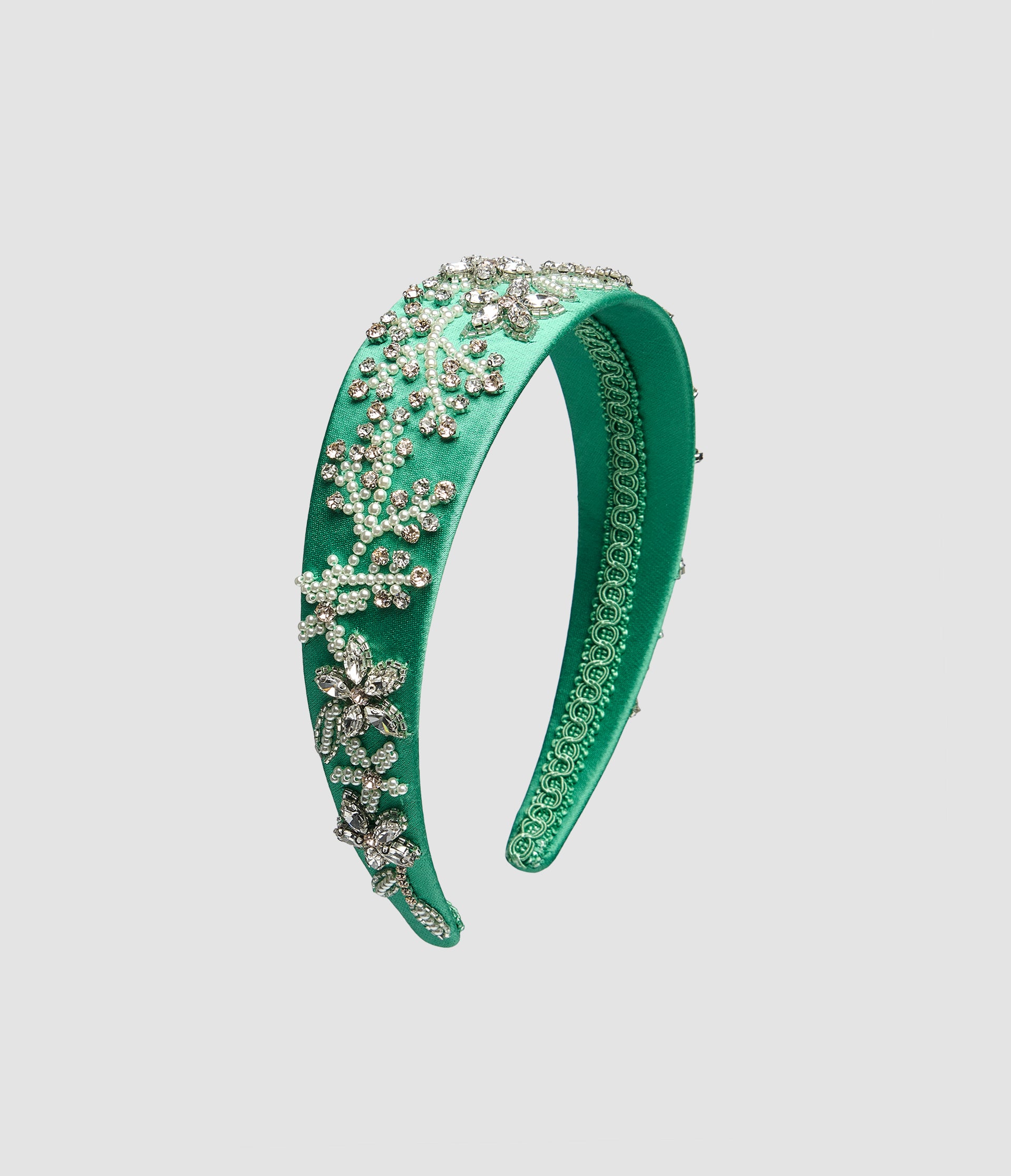 Embellished Textured Satin Headband