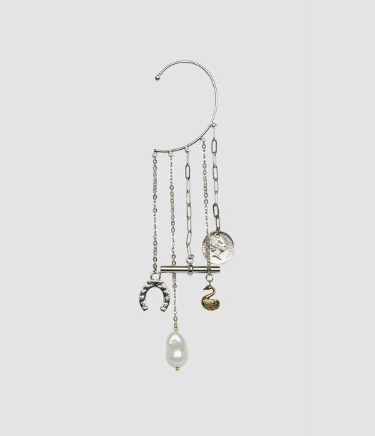Silver Charm Ear Cuff