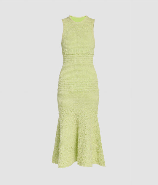 Soft Quilting Fit And Flared Knit Dress