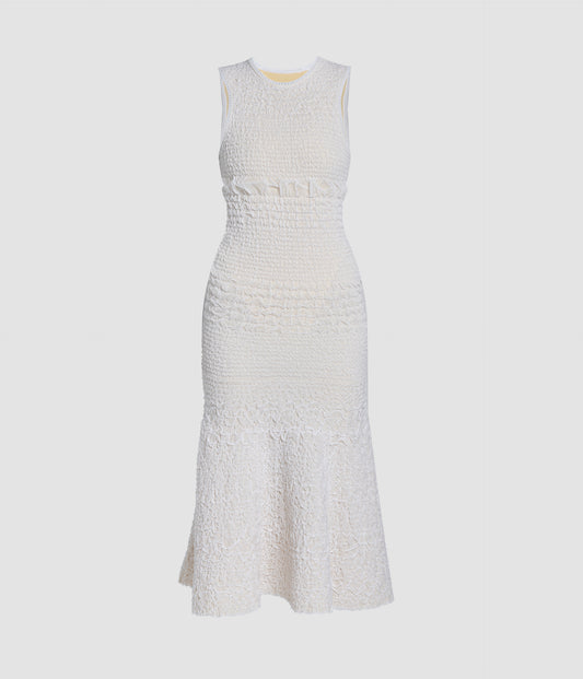 Soft Quilting Fit And Flared Knit Dress