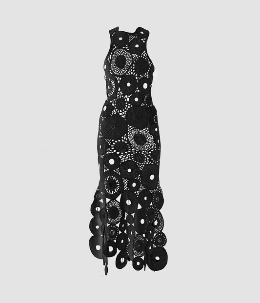 Cotton Crochet Sleeveless Midi Dress