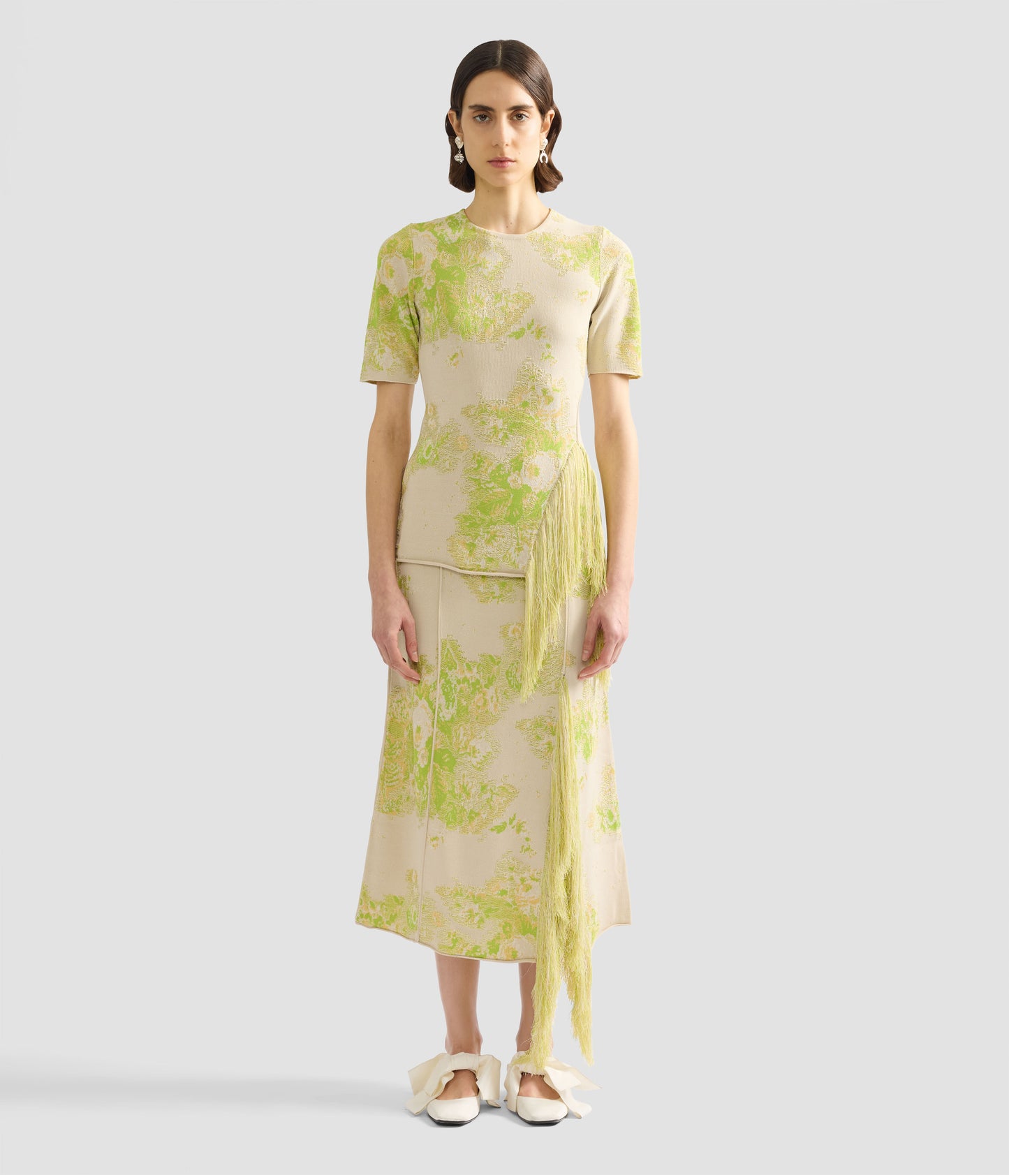 French Fray Midi Pencil Knit Skirt