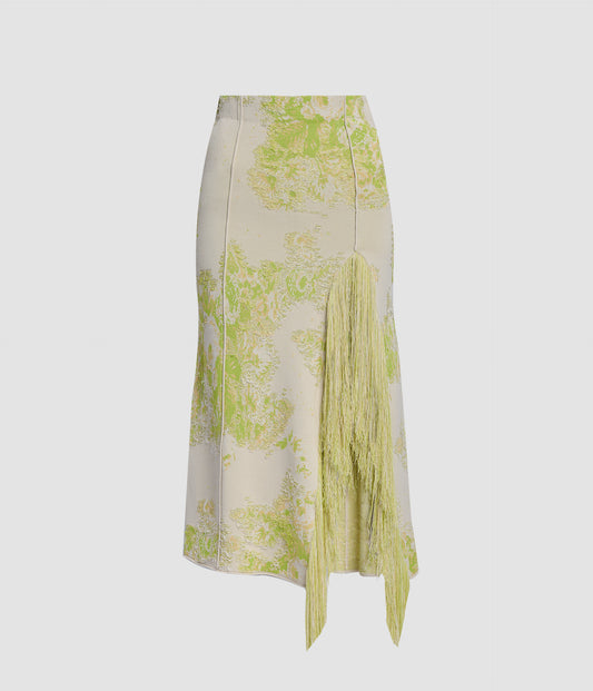 French Fray Midi Pencil Knit Skirt