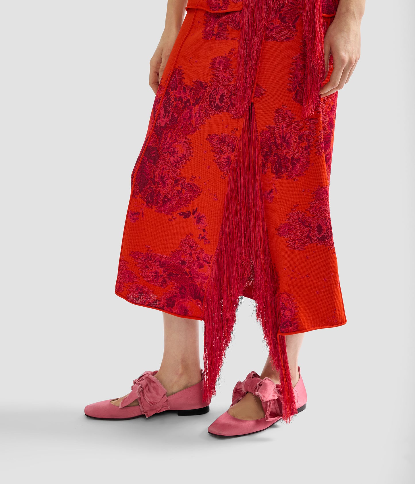 French Fray Midi Pencil Knit Skirt