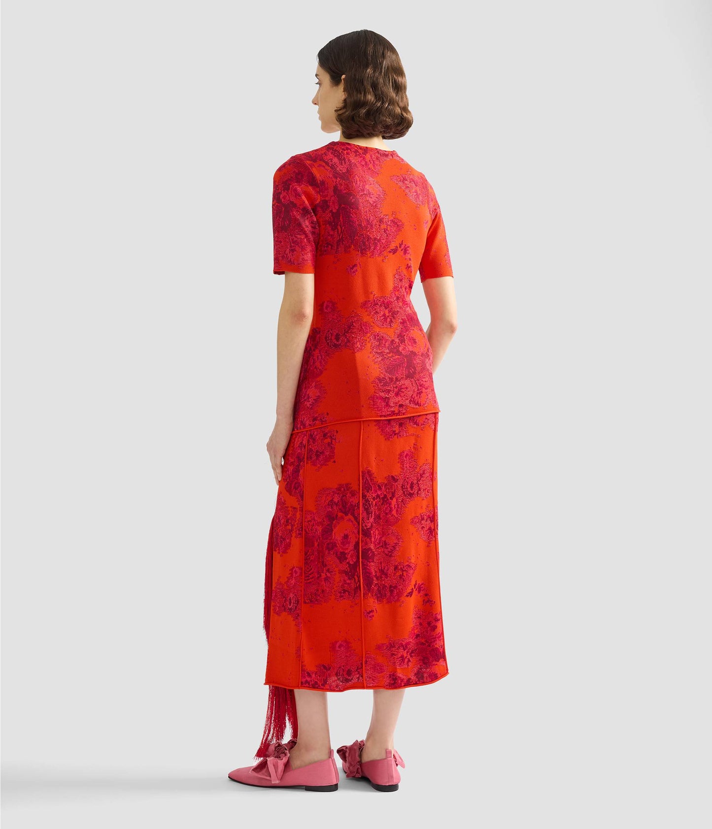 French Fray Midi Pencil Knit Skirt