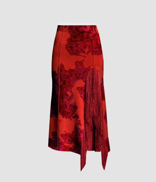 French Fray Midi Pencil Knit Skirt