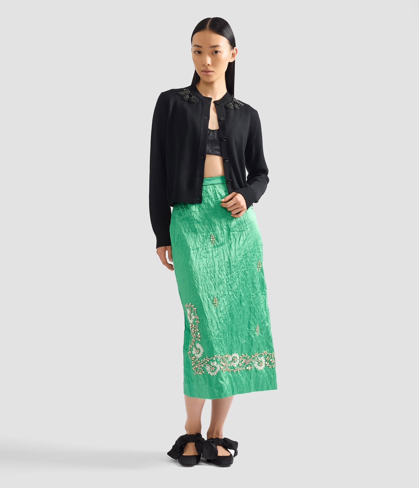 Embellished Merino Wool Cardigan