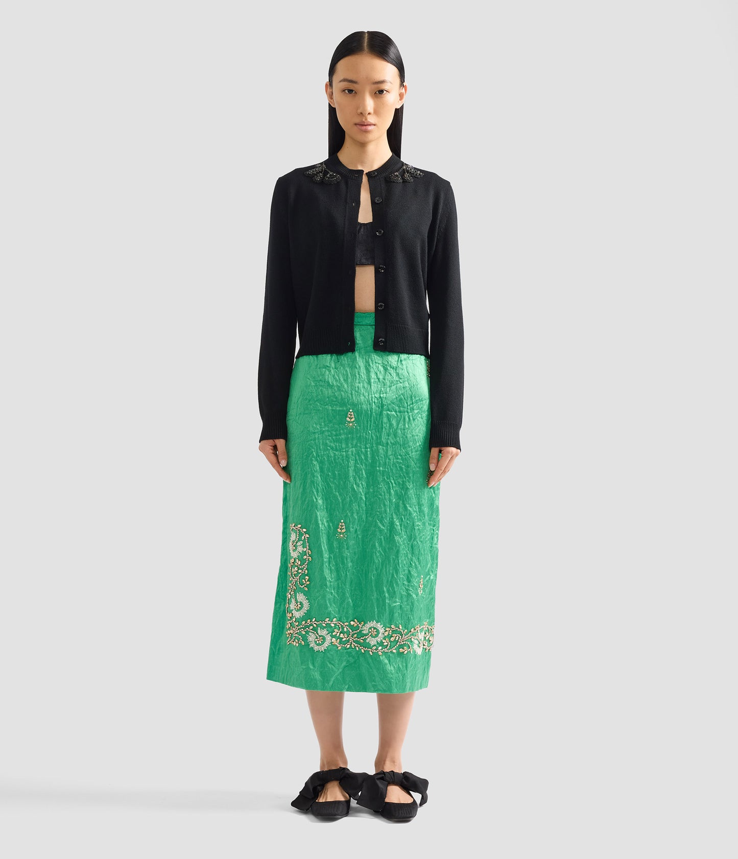 Embellished Merino Wool Cardigan