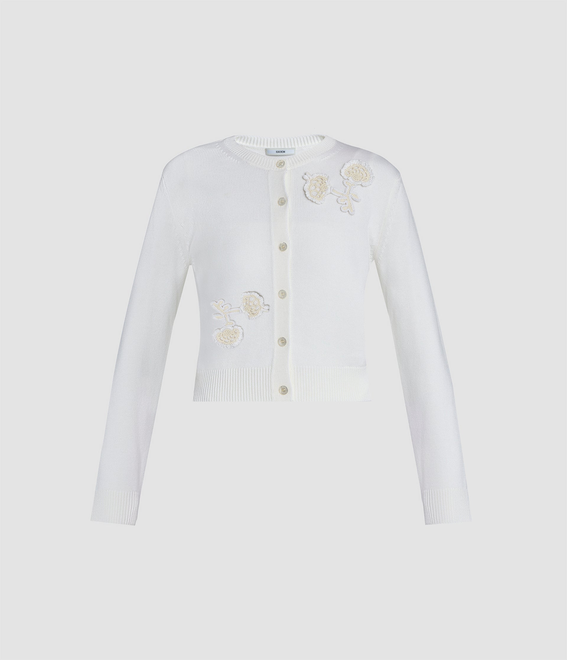 Appliqué Merino Wool Cardigan