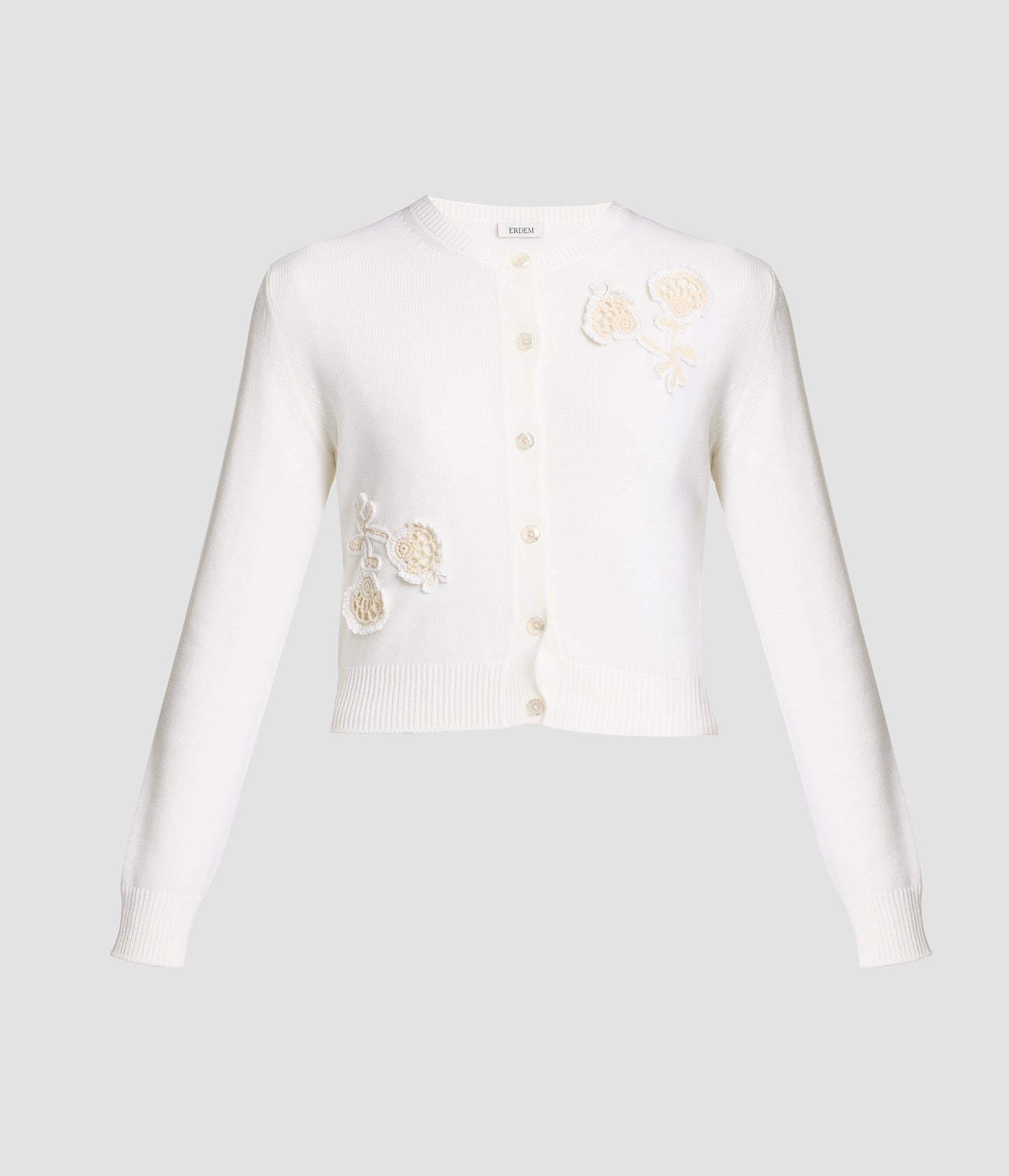 Appliqué Merino Wool Cardigan