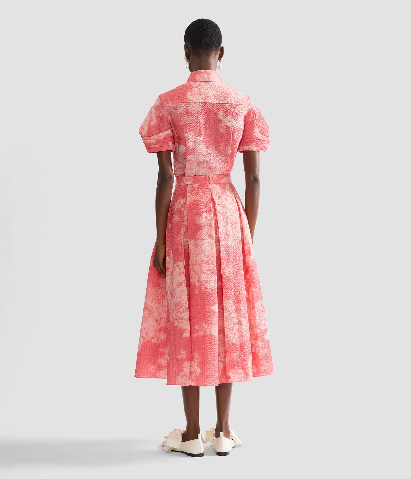 Floral Print Cotton Midi Full Skirt