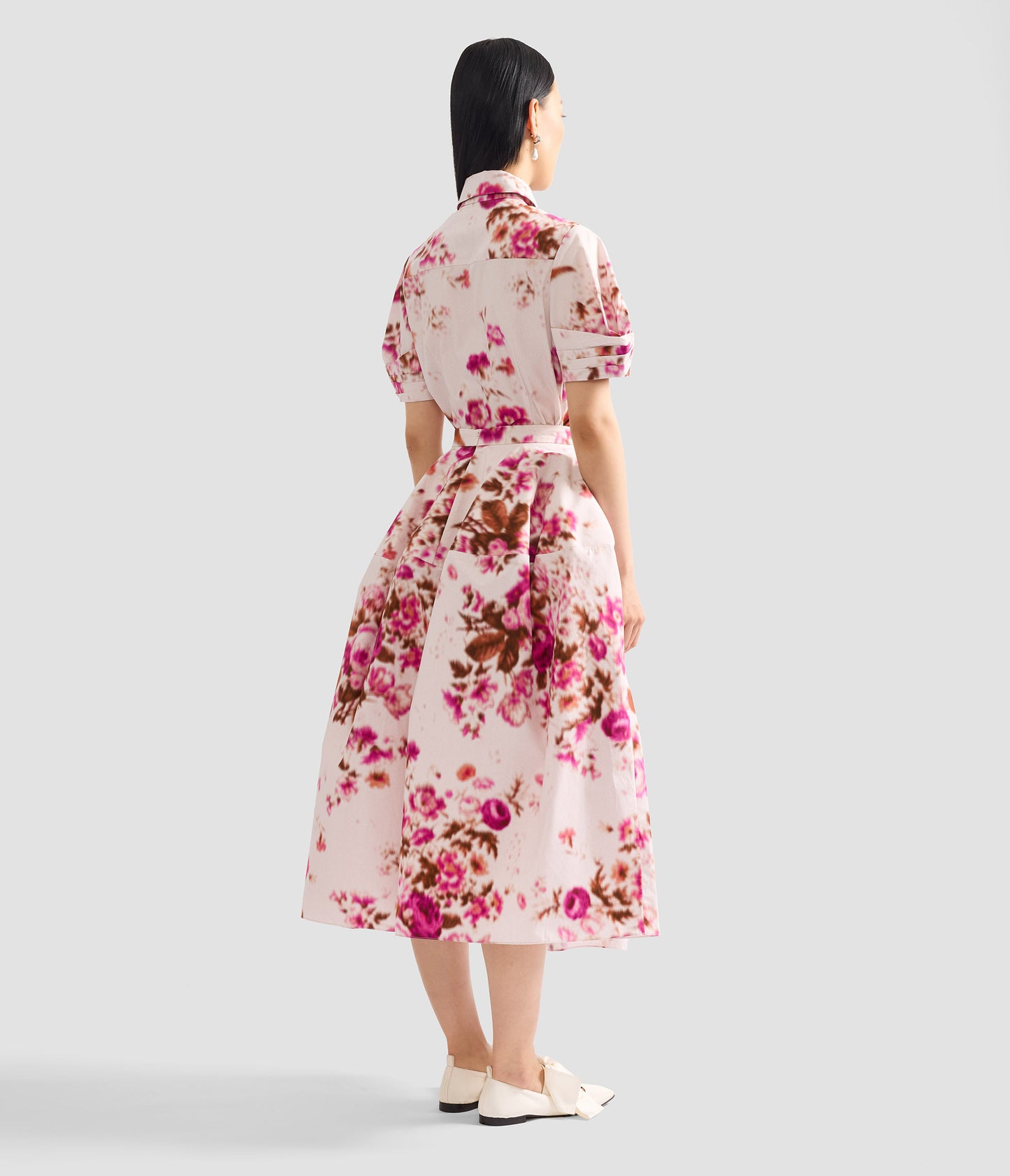Floral Print Cotton Midi Full Skirt