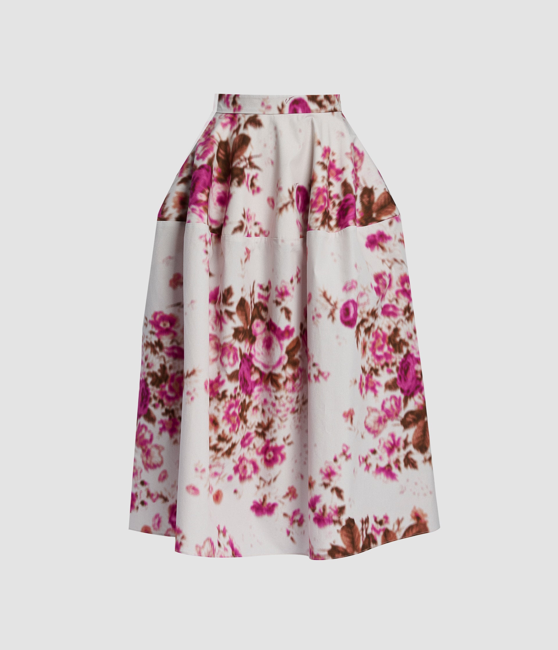 Floral Print Cotton Midi Full Skirt
