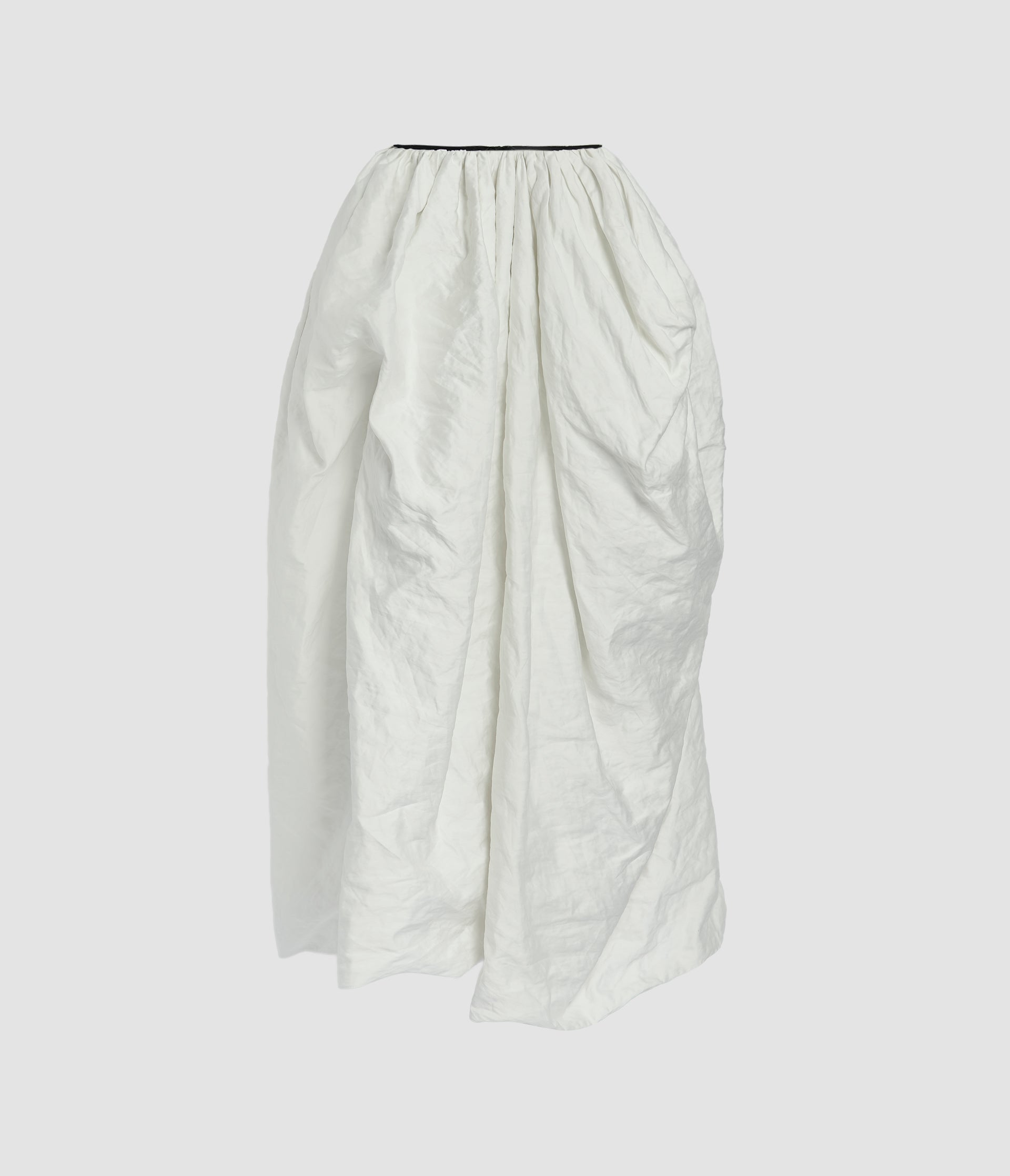 Metallised Cotton Draped Midi Skirt