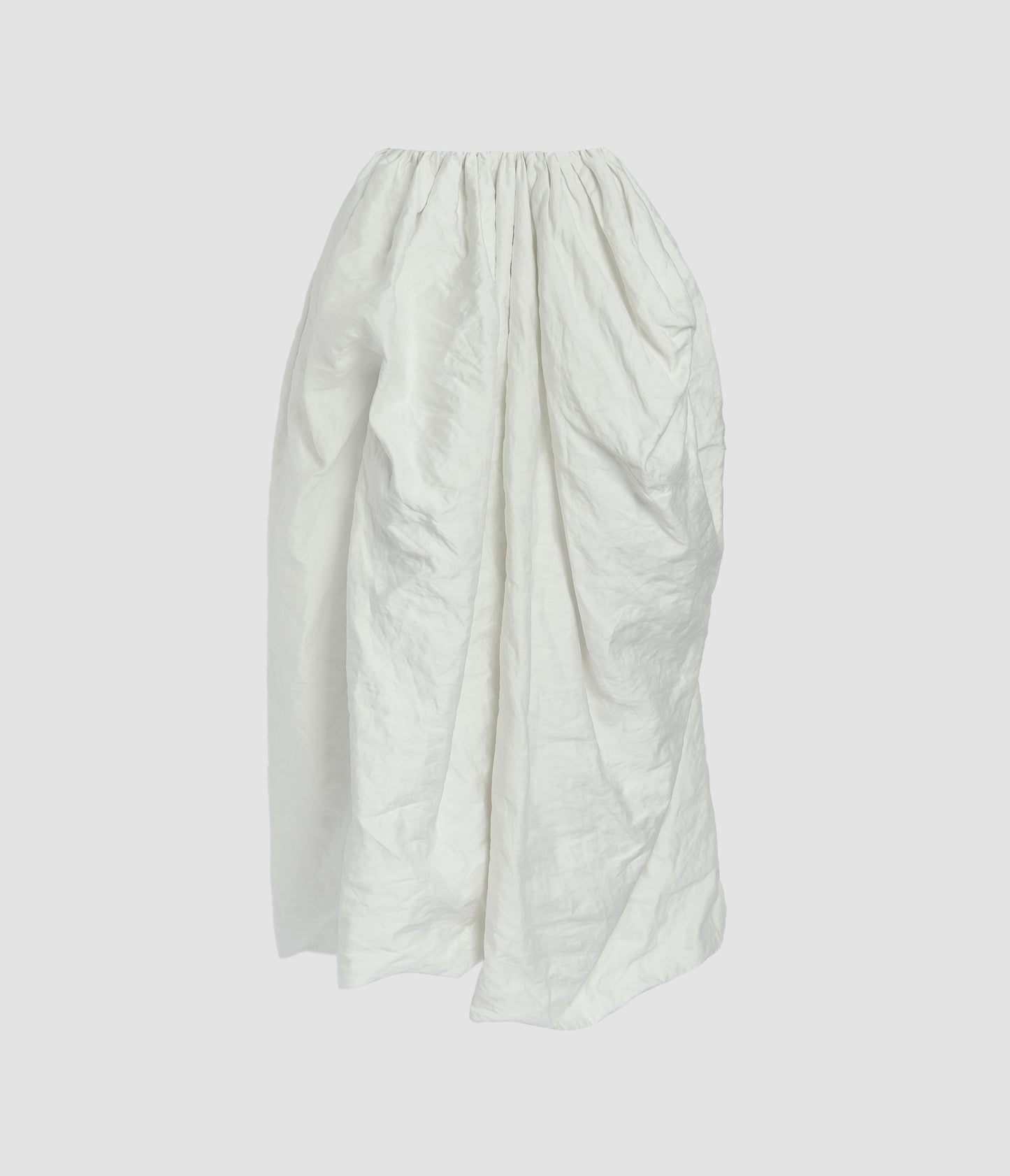 Metallised Cotton Draped Midi Skirt