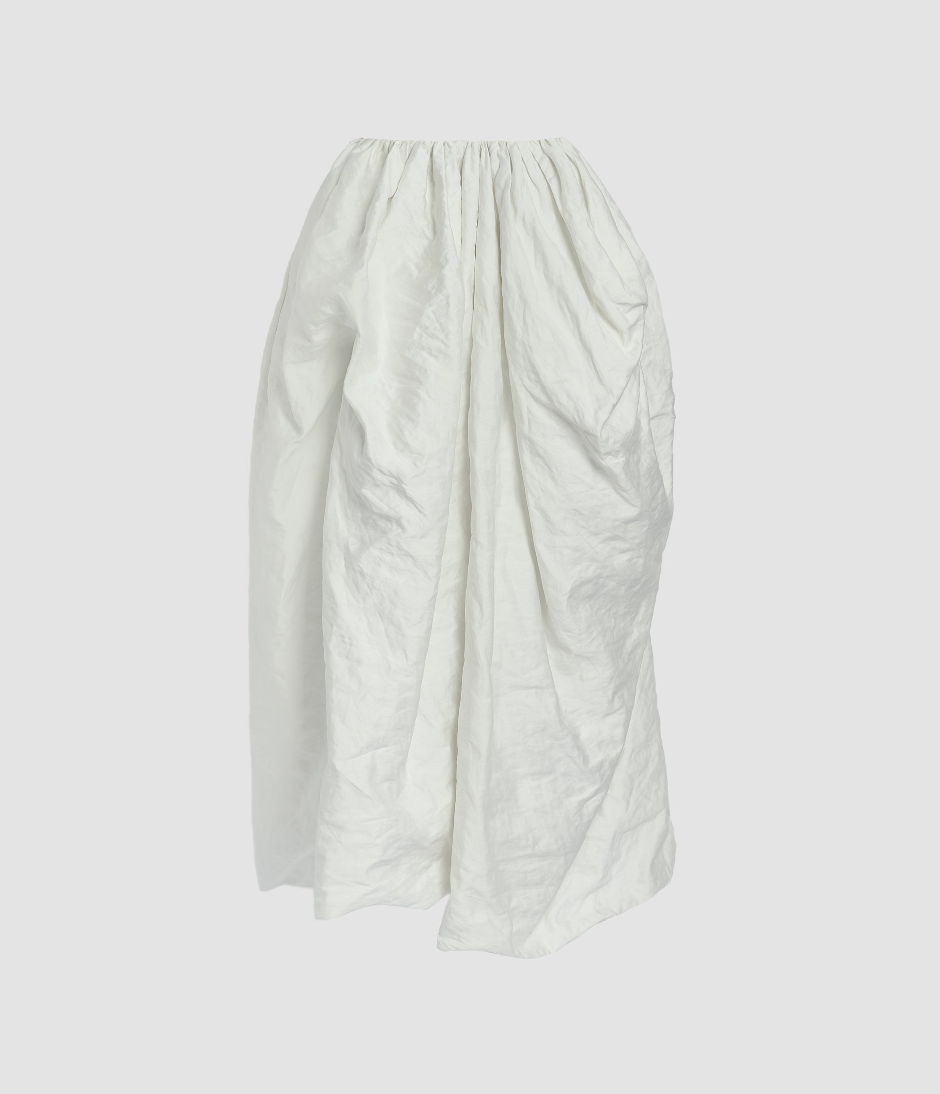 Metallised Cotton Draped Midi Skirt