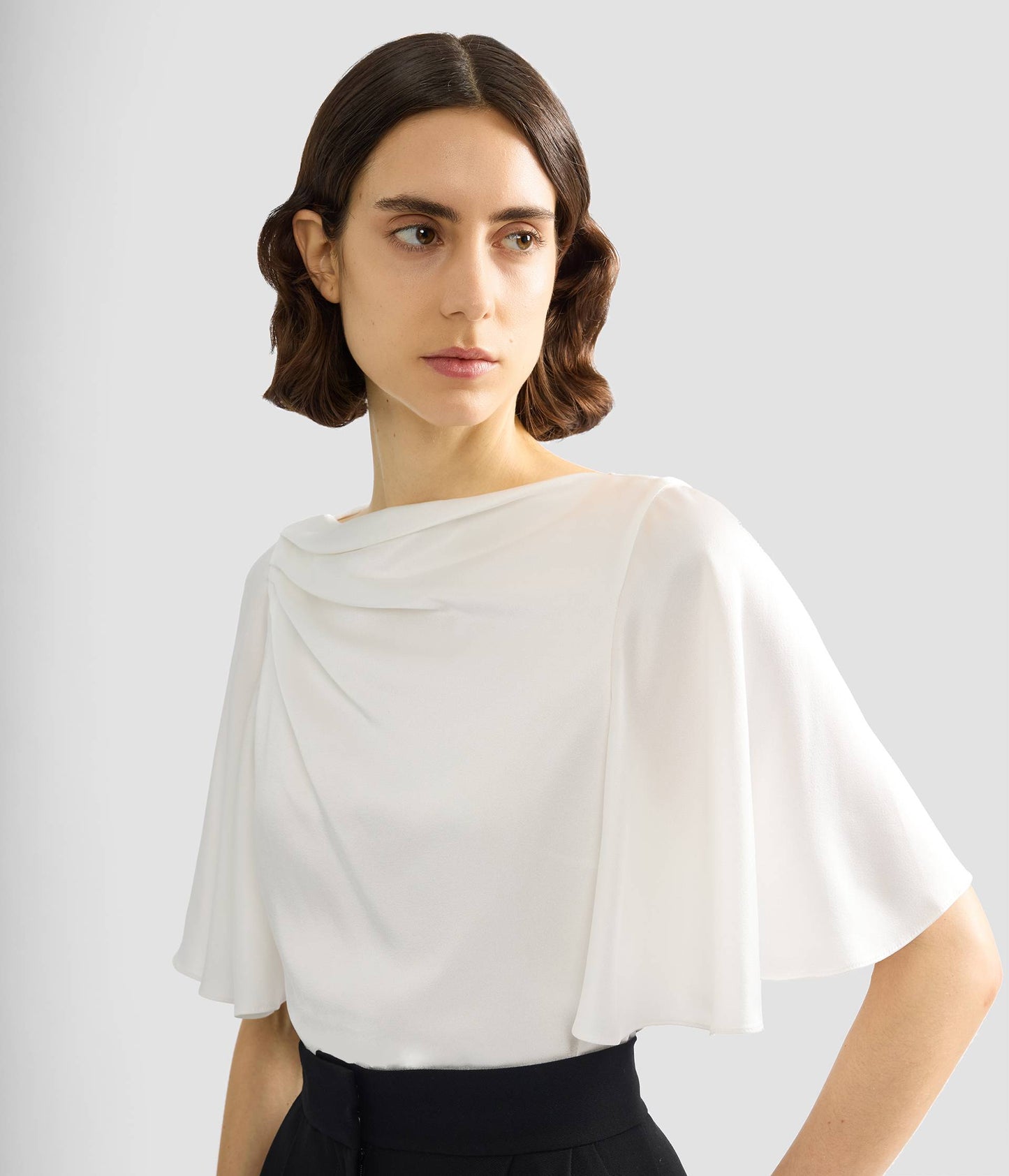 Draped Short Sleeve Top