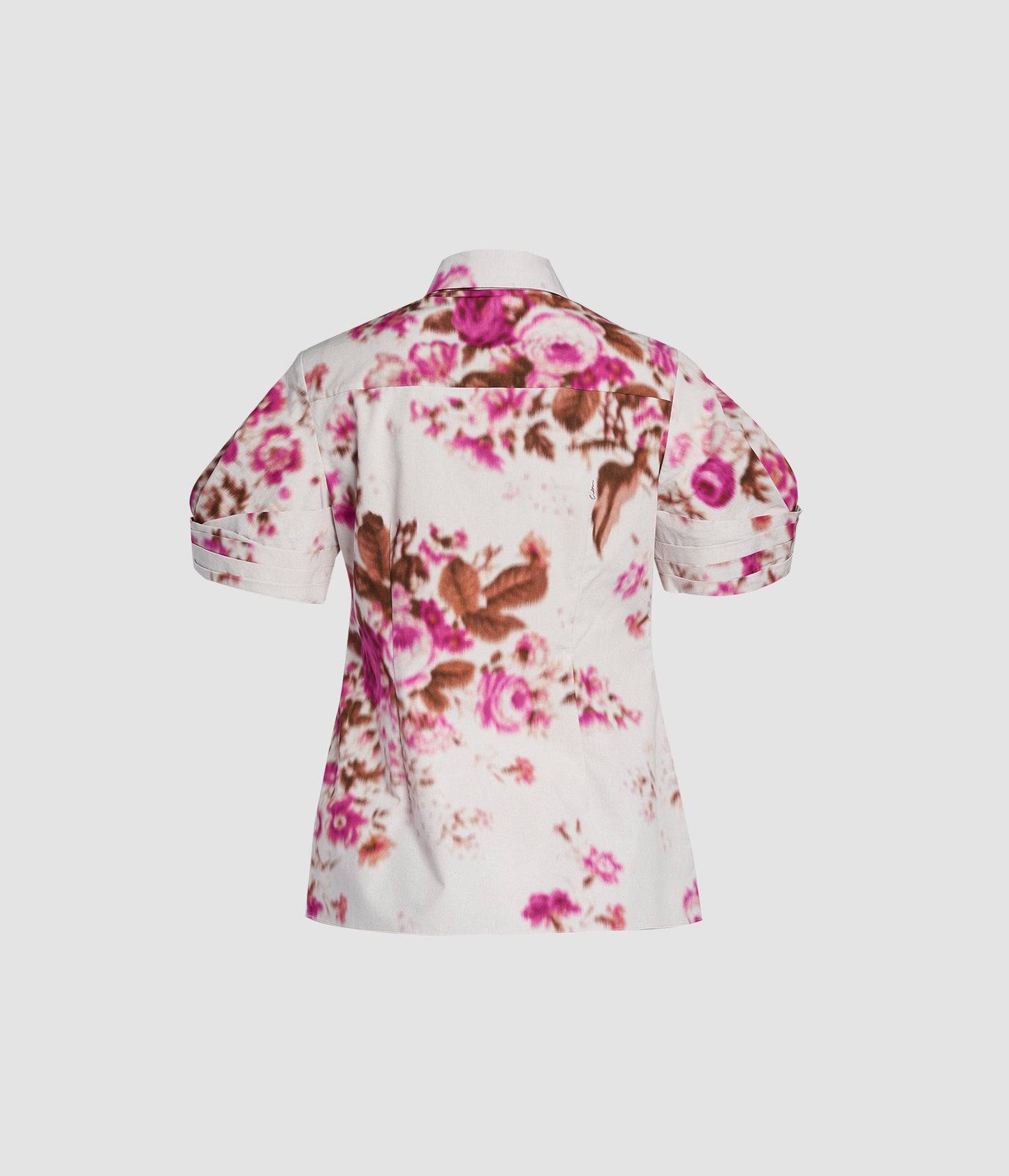 Floral Print Cotton Short Sleeve Shirt