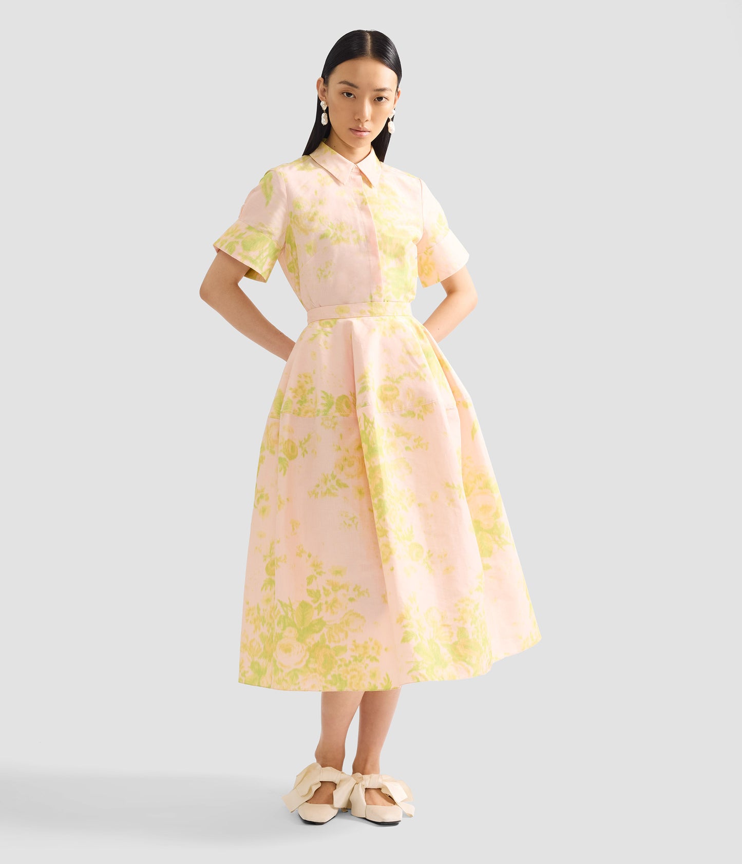 Floral Print Linen Chine Short Sleeve Shirt