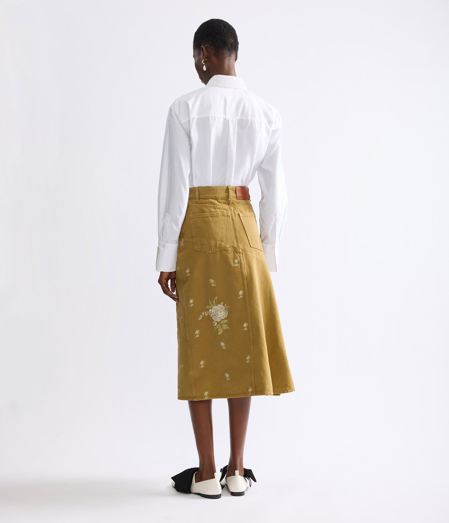 Embellished Cotton Poplin Long Sleeve Shirt