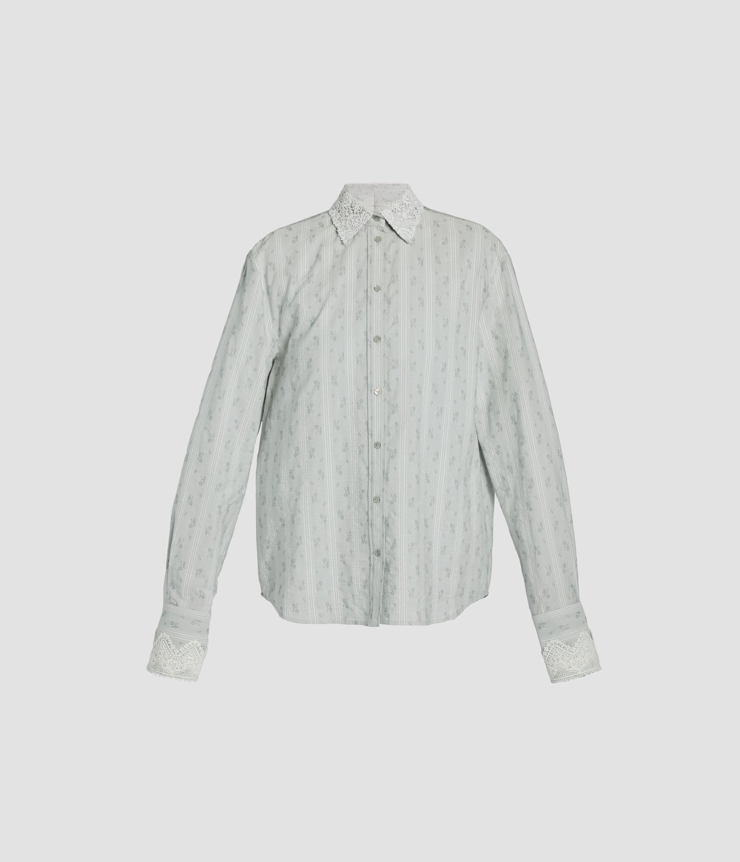 Ditsy Cotton Stripe Long Sleeve Shirt