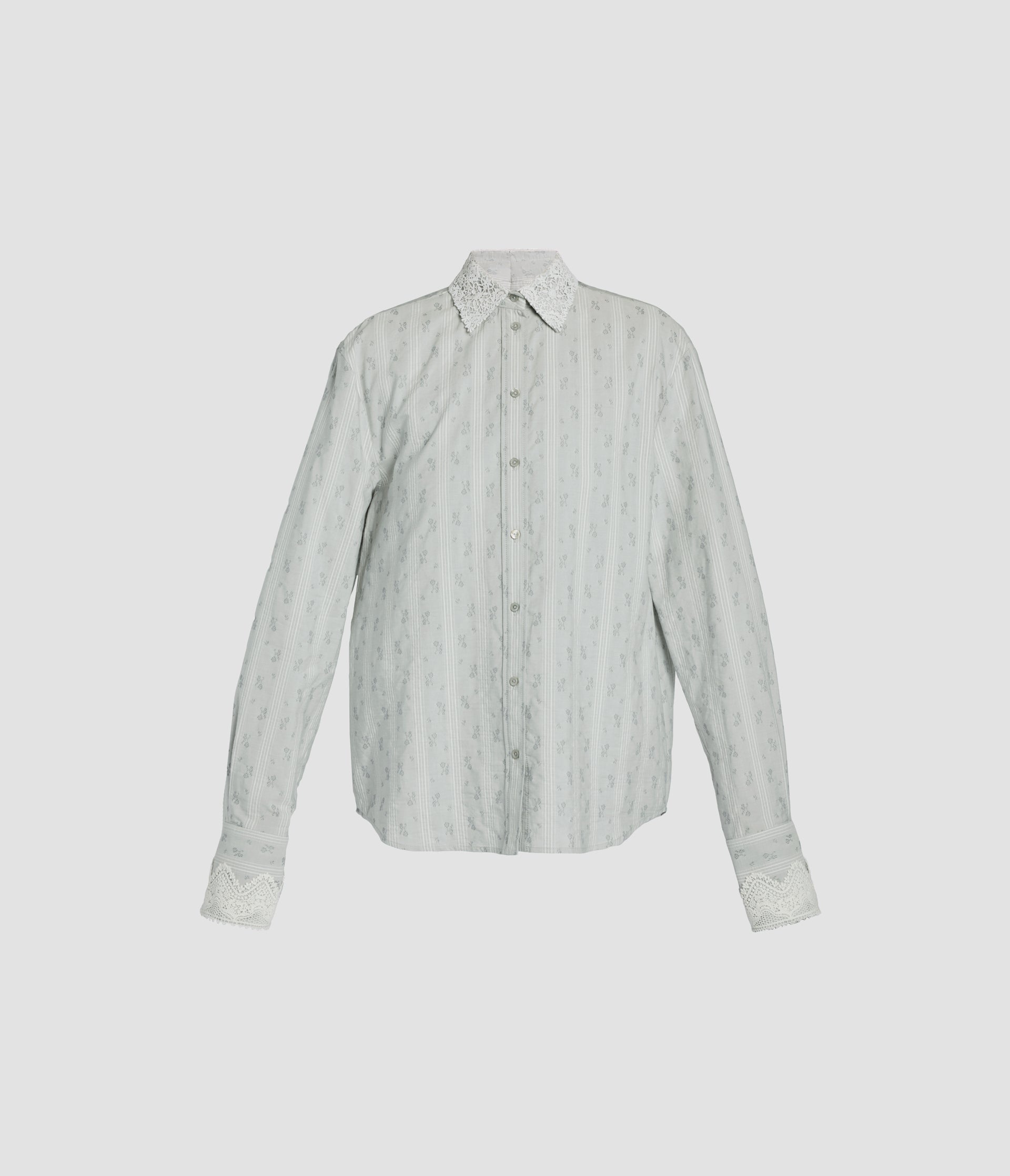 Ditsy Cotton Stripe Long Sleeve Shirt