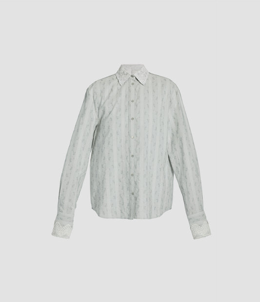 Ditsy Cotton Stripe Long Sleeve Shirt