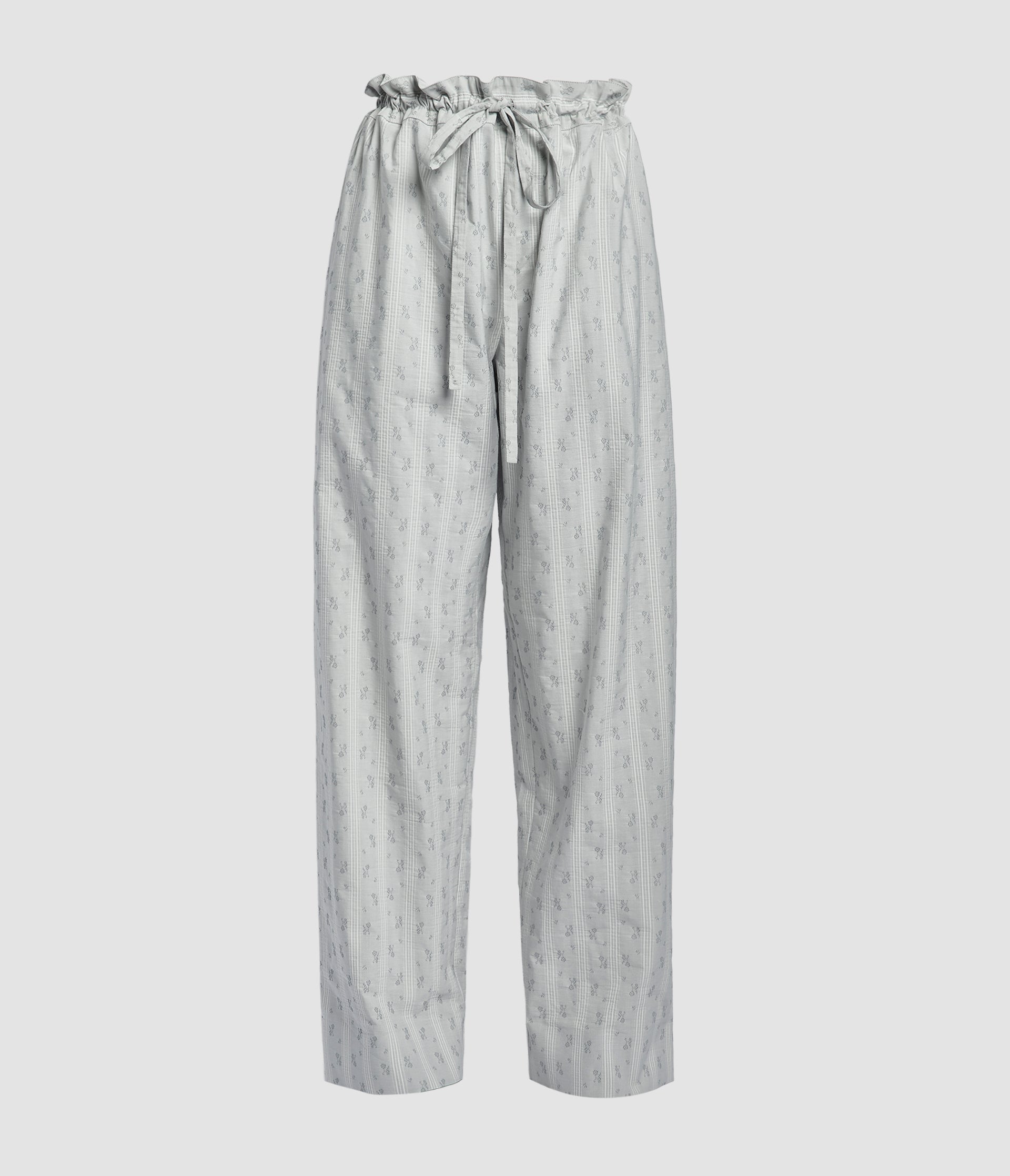 Ditsy Cotton Stripe Drawstring Trouser