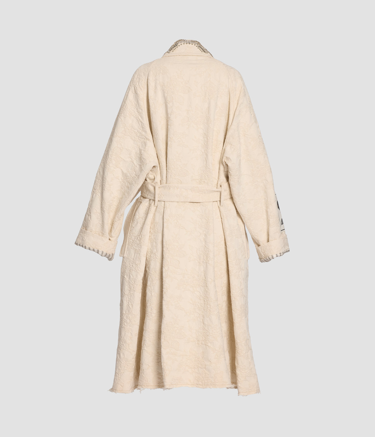 Embroidered Jacquard Trench Coat