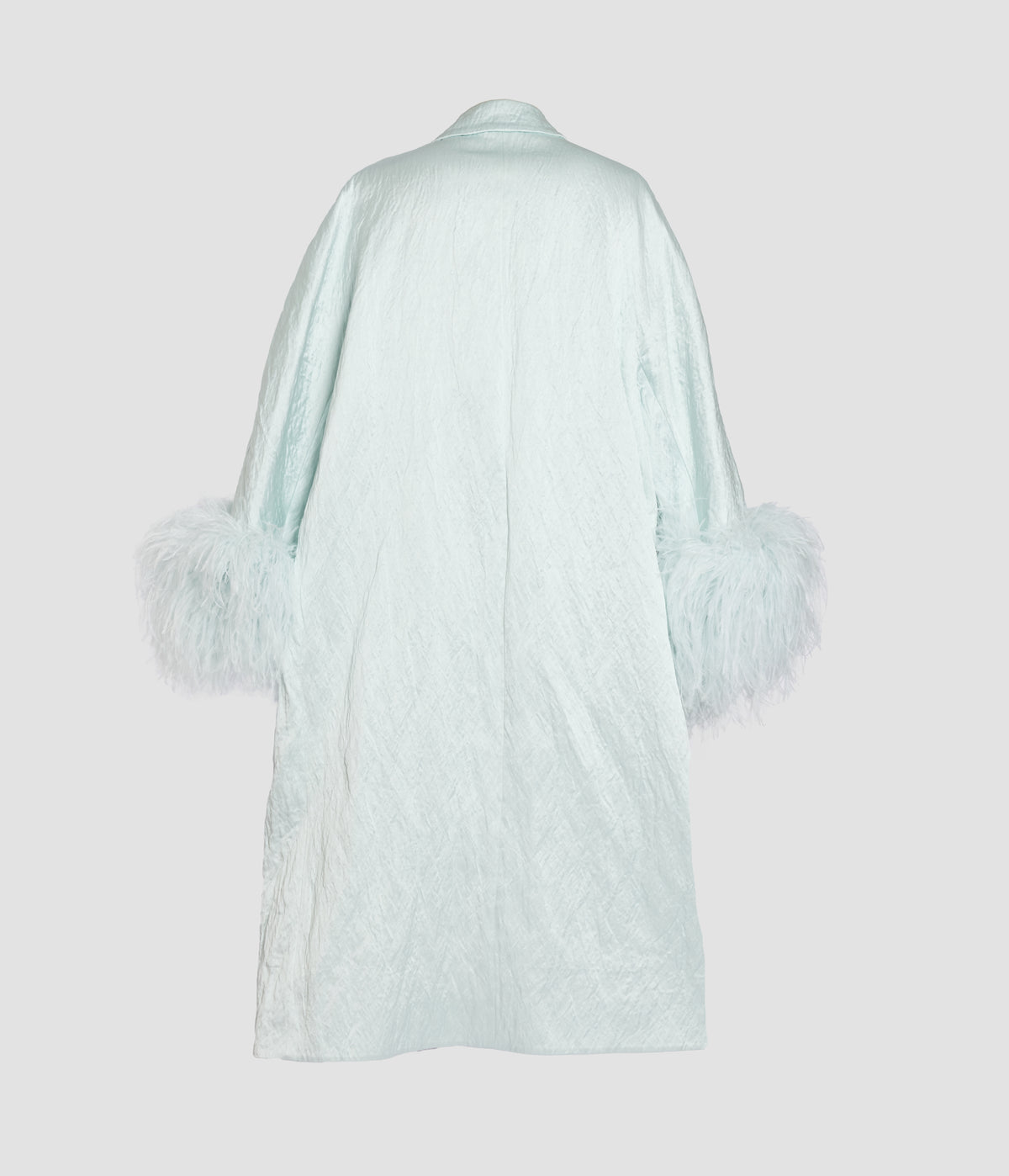 Embroidered Textured Satin Opera Coat