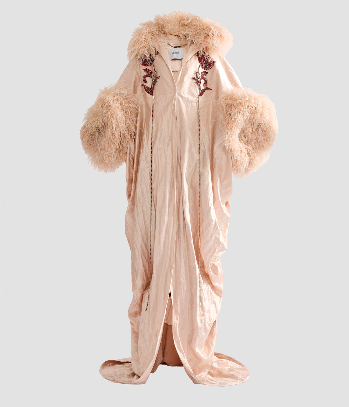 Embroidered Satin Opera Coat