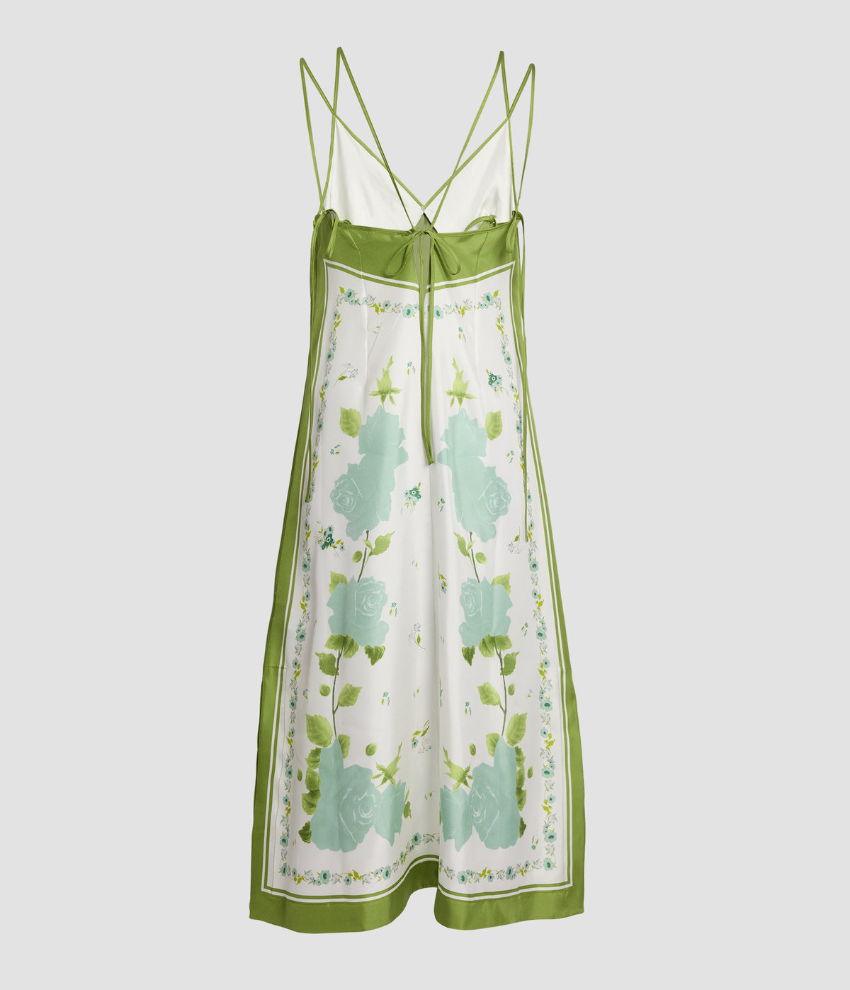 Floral Silk Twill Sleeveless Midi Dress