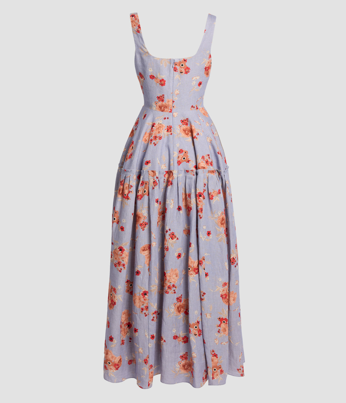 Floral Linen Sleeveless Midi Dress