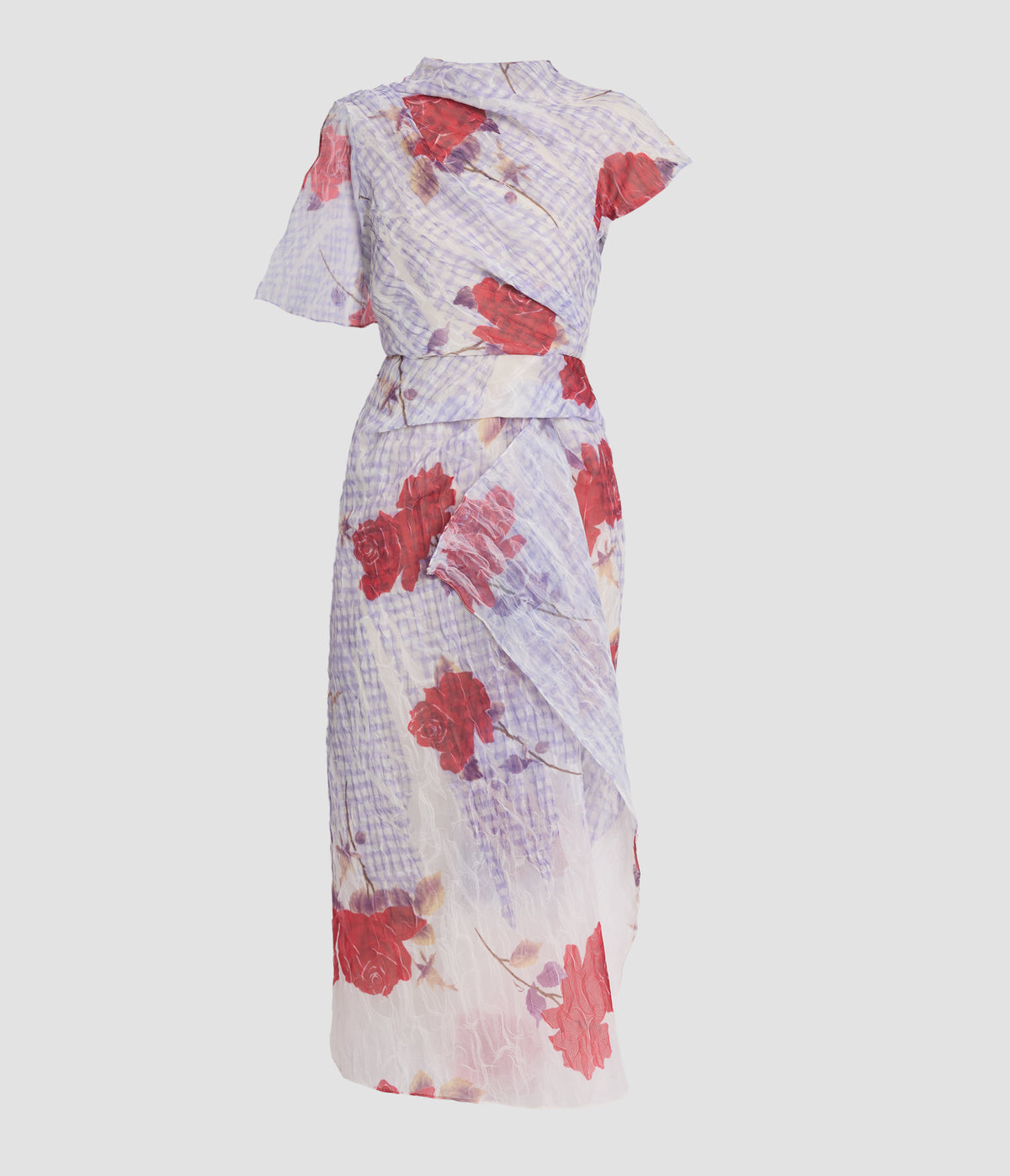 Floral Crushed Organza Midi Dress