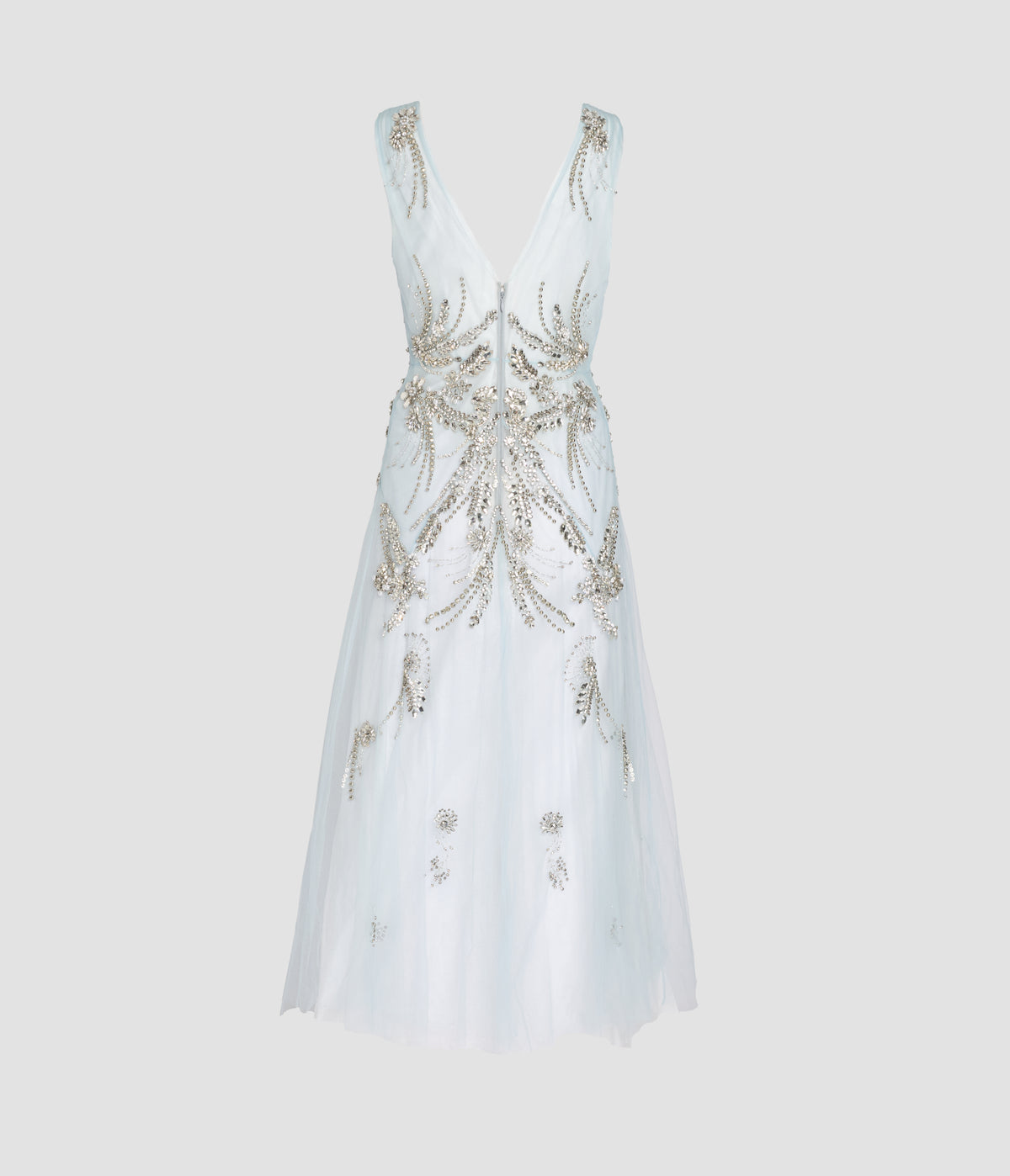 Embroidered Tulle Cocktail Dress