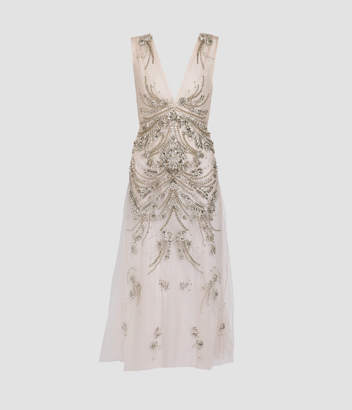 Embroidered Tulle Cocktail Dress