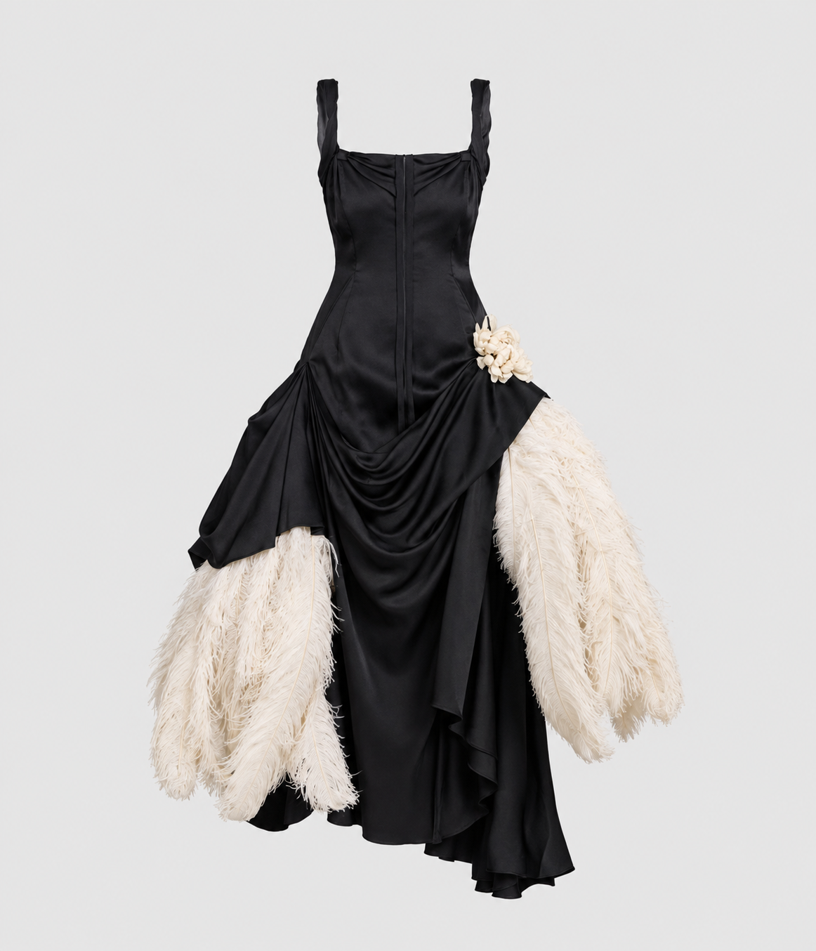 Feather Satin Dress