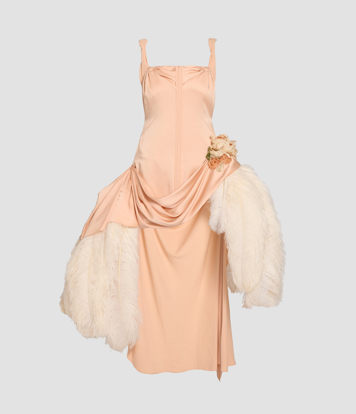 Feather Satin Dress