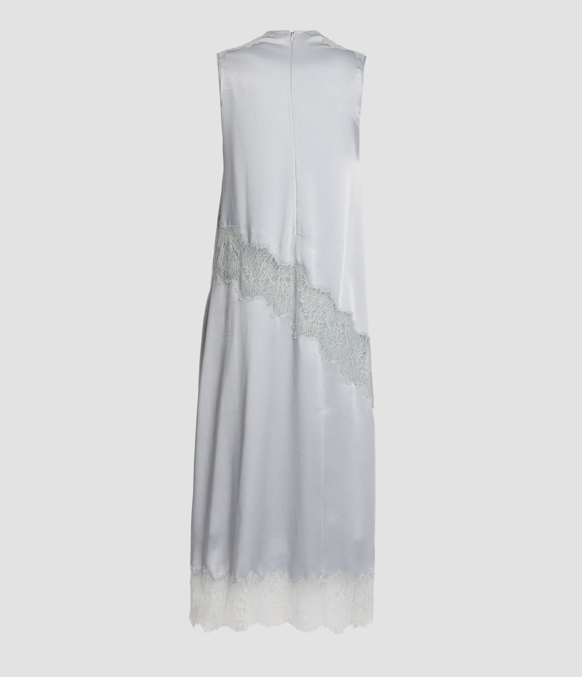 Floral Lace Satin Cady Sleeveless Midi Dress