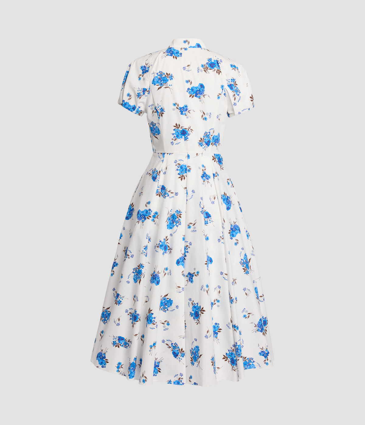 Floral Cotton Poplin Short Sleeve Midi Dress
