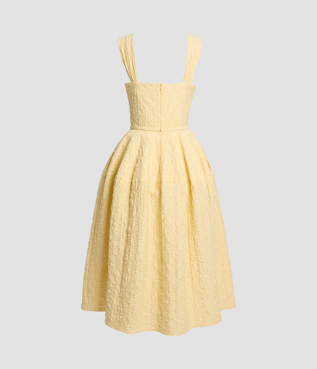Cotton Cloque Sleeveless Midi Dress