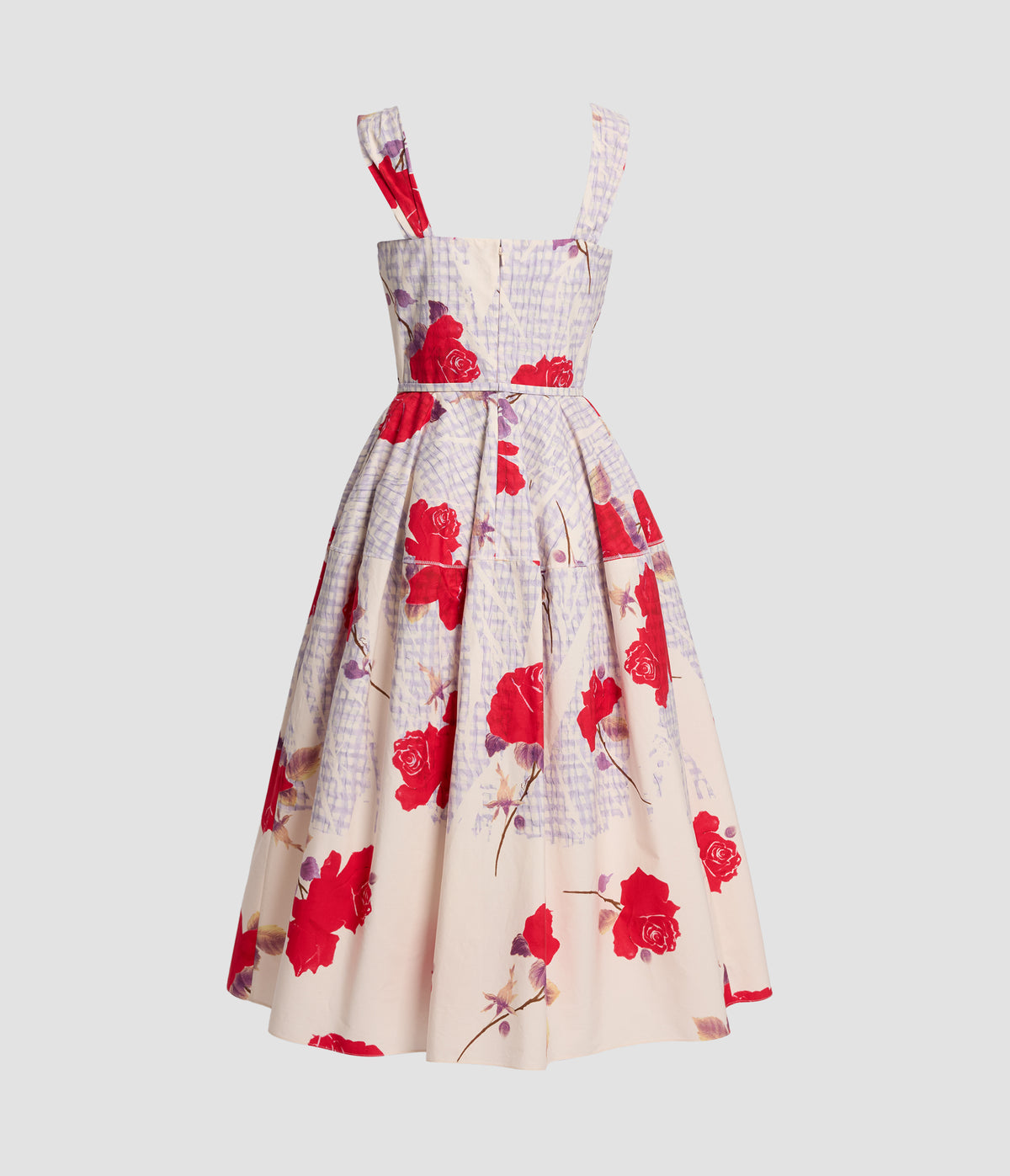 Floral Cotton Poplin Sleeveless Midi Dress